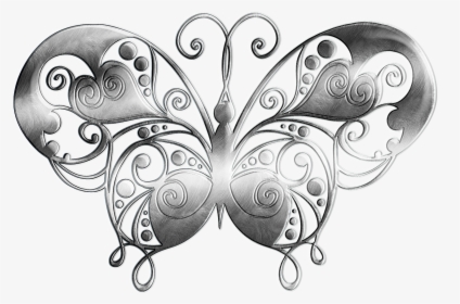 Butterfly Metal Silver Free Picture - Silver Butterfly Png, Transparent Png, Transparent PNG