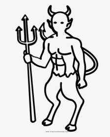 Demon Coloring Page - Cartoon, HD Png Download, Transparent PNG
