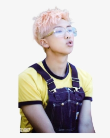 Transparent Bts Tumblr - Namjoon Curly Hair And Glasses, HD Png Download, Transparent PNG