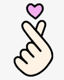 Kpop Bts Got7 Blackpink Heart Tumblr Aesthetic Freetoed - Easy Finger Heart Drawing, HD Png Download, Transparent PNG