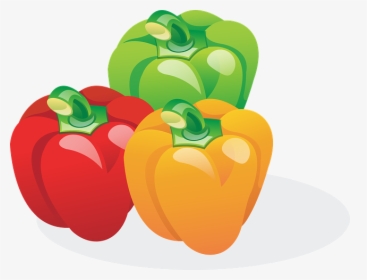 Paprika, Red, Orange, Green, Vegetables, Food - Peppers Clipart, HD Png Download, Transparent PNG