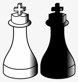 Chess Pieces Clip Art At Clker - King And Queen Chess Black And White, HD Png Download, Transparent PNG