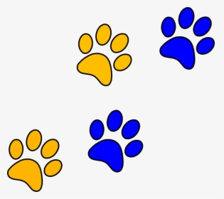 Bluegold Paw Print Clip Art - Blue And Yellow Paw Prints, HD Png Download, Transparent PNG