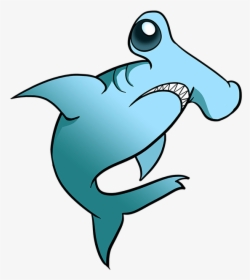 How To Draw Hammerhead Shark - Cartoon Hammerhead Shark Drawing, HD Png Download, Transparent PNG