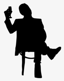 Silhouette Sitting In Chair, HD Png Download, Transparent PNG
