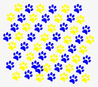 Blue/gold Paw Prints Svg Clip Arts - Blue And Yellow Paw Prints, HD Png Download, Transparent PNG
