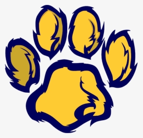 Cougar Clipart Gold - Blue And Gold Paw Print, HD Png Download, Transparent PNG
