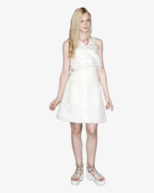 Elle Fanning White Dress - Girl, HD Png Download, Transparent PNG