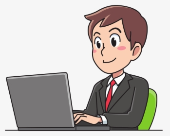Business Man Working - Man Working On Computer Clipart, HD Png Download, Transparent PNG