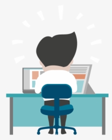 Cartoon Man Working At Desk Clipart , Png Download - Cartoon Man Working At Desk, Transparent Png, Transparent PNG