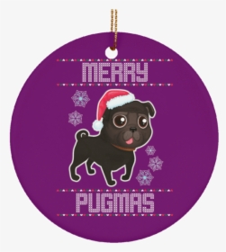 Black Pug Christmas Ornament - Pug, HD Png Download, Transparent PNG