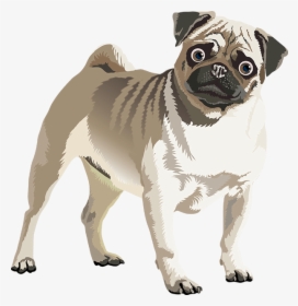 Realistic Dog Art - Pug, HD Png Download, Transparent PNG
