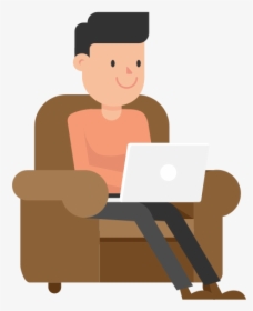 Working On Laptop Cartoon, HD Png Download, Transparent PNG