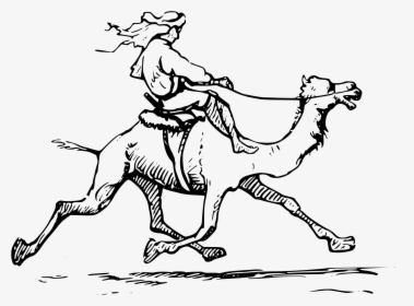 Man Riding Camel Clip Arts - Ride A Camel Clipart, HD Png Download, Transparent PNG