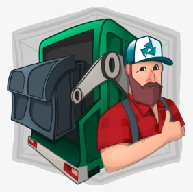 Dumpster Guy Вектор Working Man Operator Guy Dumpster - Cartoon, HD Png Download, Transparent PNG