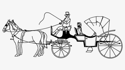 Carriage, Horse, Horse-drawn, Transport, Vehicle - Dibujo De Carruaje Con Caballos, HD Png Download, Transparent PNG