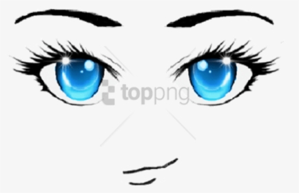 Up,eyebrow,facial Body,clip And White,style - Anime Face Blue Eyes, HD Png Download, Transparent PNG