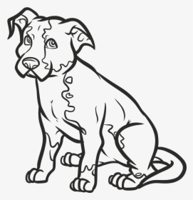 Pet Sitting Pit Bull Puppy Drawing - Cartoon Pitbull Drawing Easy, HD Png Download, Transparent PNG