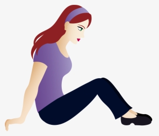 Sitting Clipart - Sitting Girl Clipart Png, Transparent Png, Transparent PNG