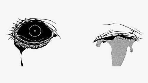 #eyes #dark #black #blacktheme #blackaesthetic #tears - Anime Creepy Eye, HD Png Download, Transparent PNG