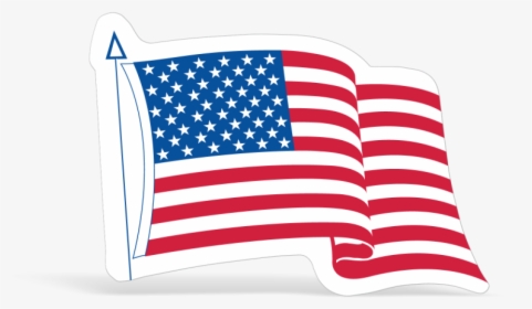 Die Cut Waving American Flag Decals - American Flag Waving Black And White, HD Png Download, Transparent PNG