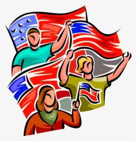 Vector Illustration Of American Patriots Proudly Waving, HD Png Download, Transparent PNG