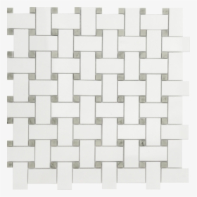 Thassos Basketweave Mosaics Stone Tile - Basketweave Tile, HD Png Download, Transparent PNG