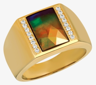 Jay 14k Yellow Gold Diamond Ring By Korite Ammolite, HD Png Download, Transparent PNG