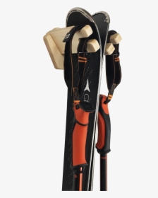 Wooden Ski Wall Rack For Pair Of Skis And Poles - Golf Bag, HD Png Download, Transparent PNG