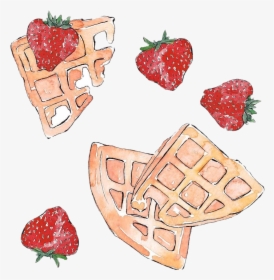 #waffles #wofles #strawberry #fresas #desayuno #stickerspopulares - Strawberry, HD Png Download, Transparent PNG