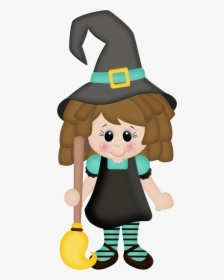 Clip Art Cute Halloween Witch Clipart - Drawing, HD Png Download, Transparent PNG