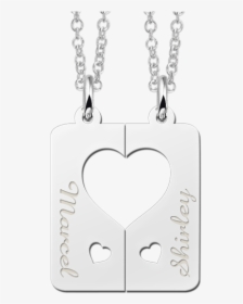 Silver Half Heart Necklace - Locket, HD Png Download, Transparent PNG