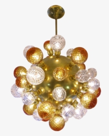 Italian Modern Sputnik Brass Chandelier With Crystal - Chandelier, HD Png Download, Transparent PNG