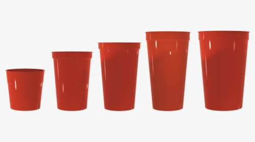 All Cups Red Ps Sizes Lineup Red - Different Size Plastic Cups, HD Png Download, Transparent PNG