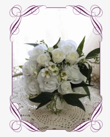 White Silk Artificial Rustic Boho Wedding Bouquet Posy - Bouquet, HD Png Download, Transparent PNG