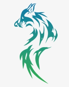 Free Clipart Of A Gradient Tribal Wolf - Transparent Wolf Logo, HD Png Download, Transparent PNG