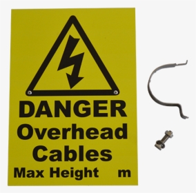 Gs6 Warning Sign - Danger Overhead Cables Max Height, HD Png Download, Transparent PNG