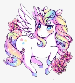 Transparent Horse And Pony Clipart - Rainbow Cute Unicorn Drawings, HD Png Download, Transparent PNG