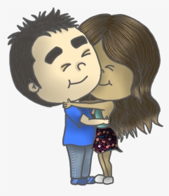Transparent Hugging Clipart - Happy Hug Couple Pic Cartoon, HD Png Download, Transparent PNG