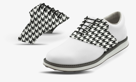 Men S Black Houndstooth Saddles On White Golf Shoe - Cupolino A Scacchiera Per Vespa Px 150 Freno A Disco, HD Png Download, Transparent PNG