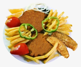 306 Chicken Scallop - French Fries And Shami Kabab Brochure Style, HD Png Download, Transparent PNG