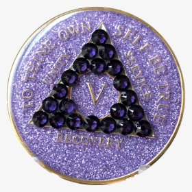 Crystal Aa Medallion Purple Glitter Tri-plate Sobriety - Bead, HD Png Download, Transparent PNG