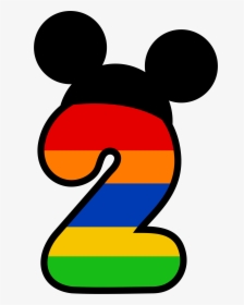 Transparent Mickey Mouse Birthday Clipart - Numero 2 Mickey Mouse, HD Png Download, Transparent PNG