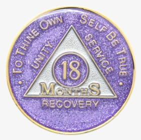 18 Months Purple Glitter Triplate Aa Medallions - Badge, HD Png Download, Transparent PNG