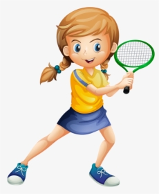 Clipart Kid Tennis - Tennis Cartoon, HD Png Download, Transparent PNG