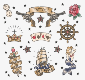 Transparent Pendulum Clipart - Old School Tattoos Flower Sailor, HD Png Download, Transparent PNG