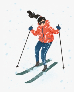 Cartoon Heavy Snow Illustration Character Png And Psd - Cross Country Skiing Clipart Free, Transparent Png, Transparent PNG