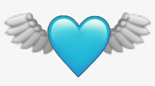 #heart #emoji #wings #blue #freetoedit - Baby Angel Emoji Png, Transparent Png, Transparent PNG