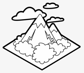 28 Collection Of Mountains Drawing For Kids - White Drawing Mountain Clipart Black And White, HD Png Download, Transparent PNG