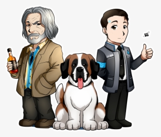 “android Son Hard-boiled Eccentric Police Lieutenant - Detroit Become Human Connor And Sumo, HD Png Download, Transparent PNG